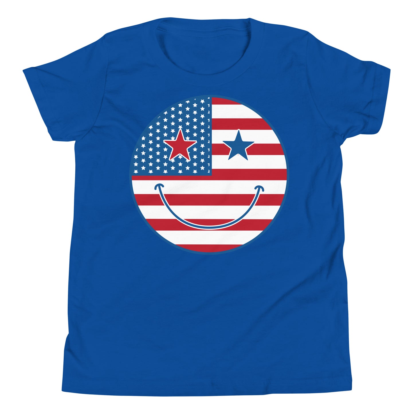 Patriotic Smiley Youth Short Sleeve T-Shirt