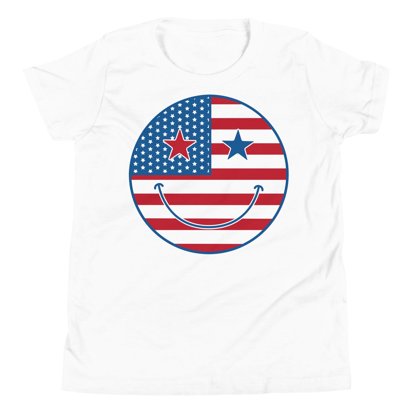 Patriotic Smiley Youth Short Sleeve T-Shirt